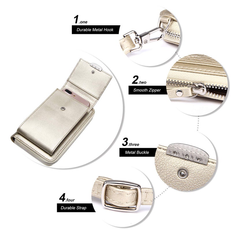 KUKOO Small Crossbody Bag Cell Phone Purse Wallet with Credit Card Slots for Women - Image 5